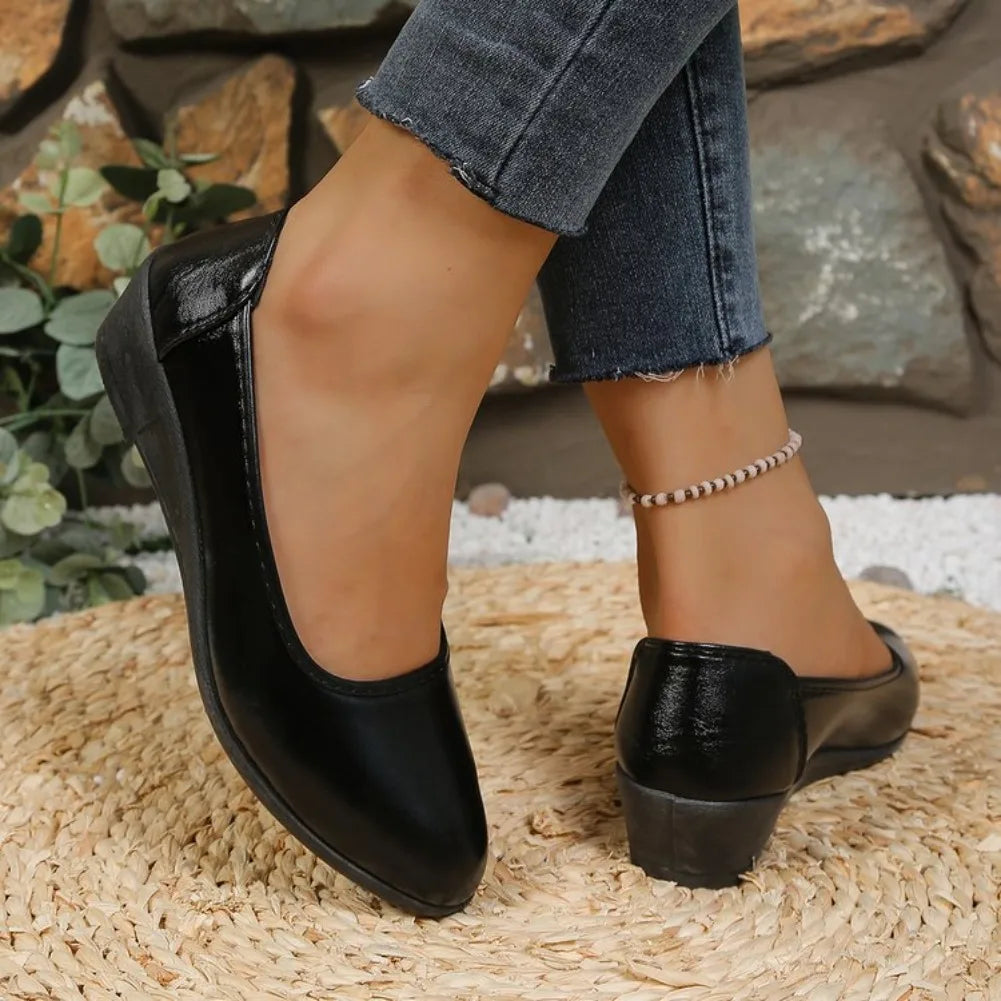 Women's Pointed Toe Wedge Pumps – Slip-On Casual Office Shoes Wedge Pumps Axl