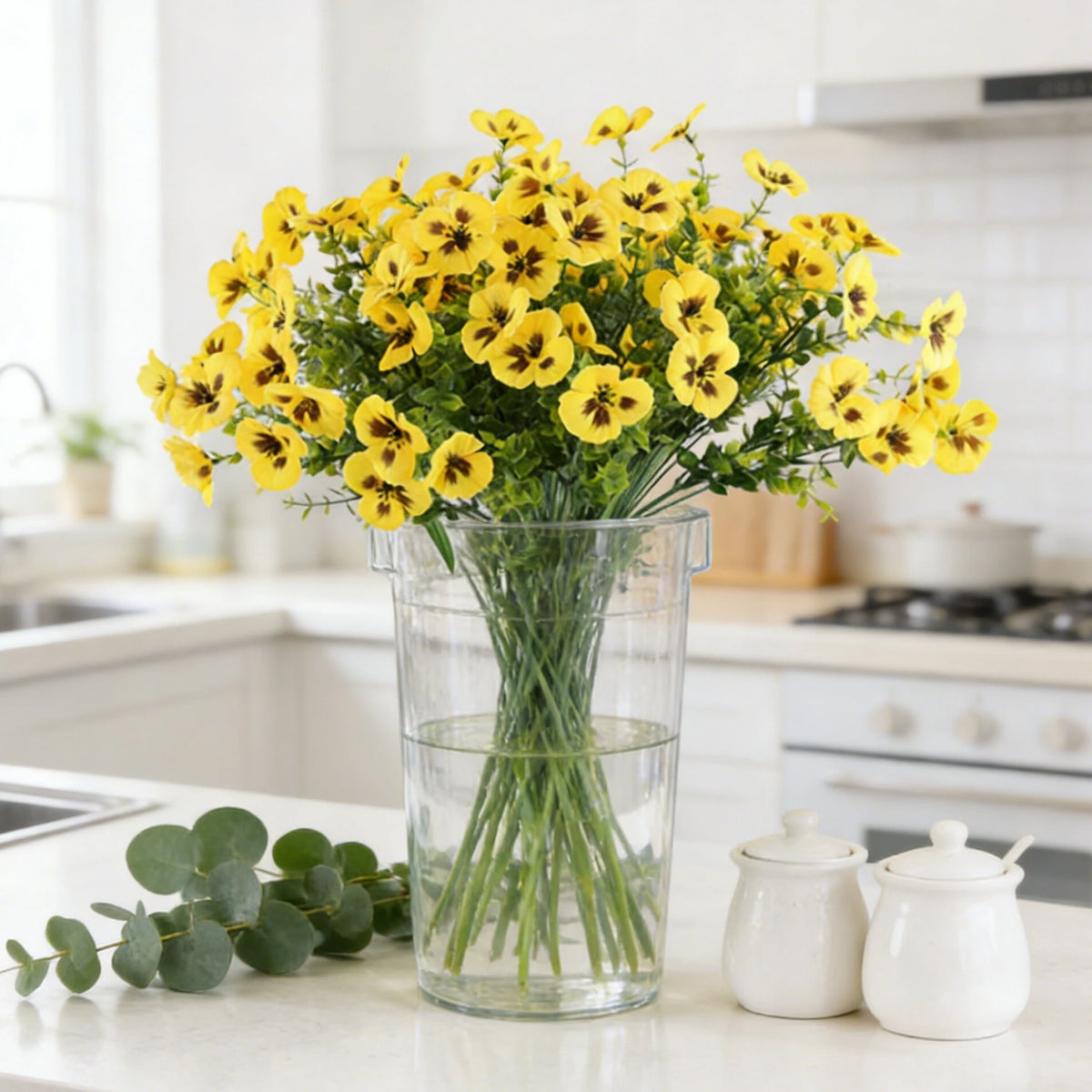 6 Pcs Silk Pansy Artificial Flowers – Wedding & Home Décor Artificial Silk Flowers Axl