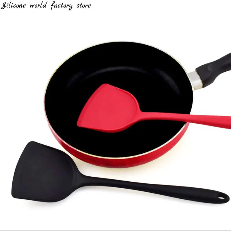Food Grade Silicone Wok Spatula – Long Handle Kitchen Turner Silicone Kitchen Spatula Axl