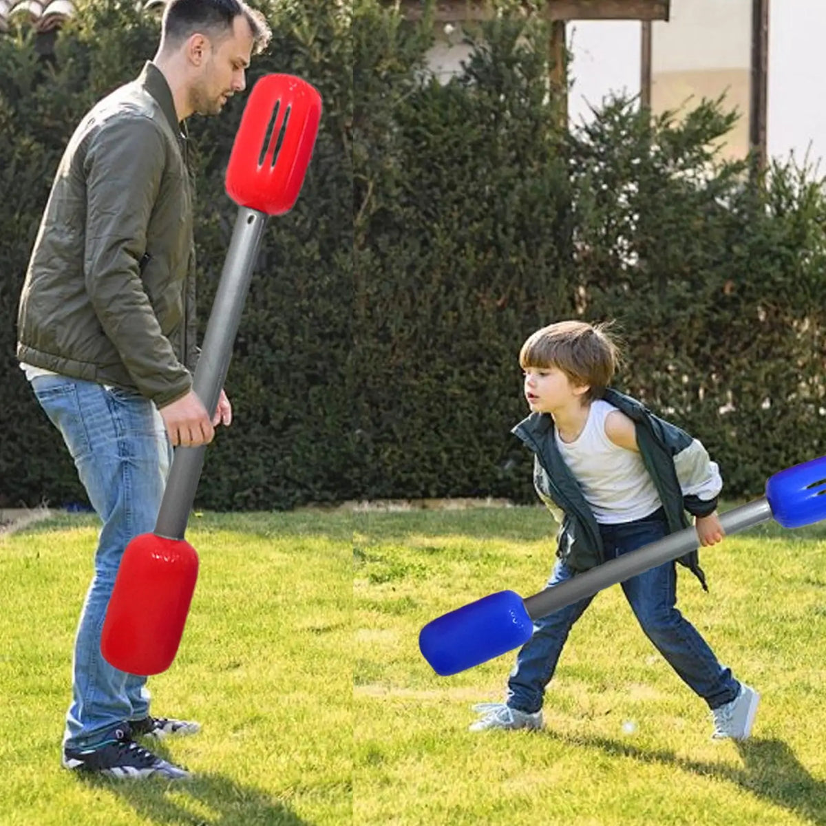Inflatable Gladiator Battle Batons Set – 2 Sticks & Mats Inflatable Party Game Axl