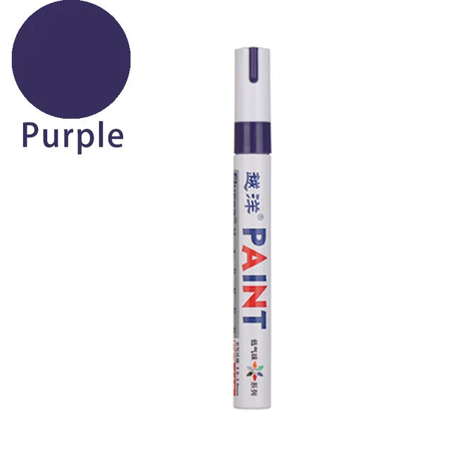 12-Color Waterproof Permanent Paint Markers – Tire & Multi-Surface Paint Marker Set Axl Purple