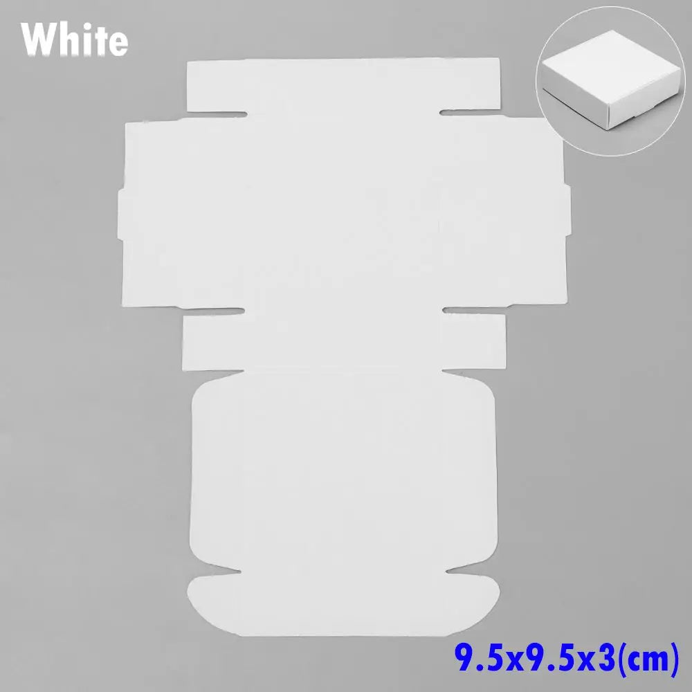 10-Pack Kraft Paper Gift Boxes – 9 Sizes Brown White Black Gift Packaging Boxes Axl white-9.5x9.5x3cm