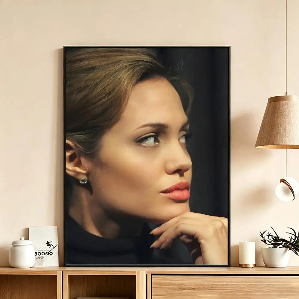 Angelina Jolie HD Art Poster – Waterproof Sticky Wall Decor Wall Art Poster Axl White18 21X30cmNoframe