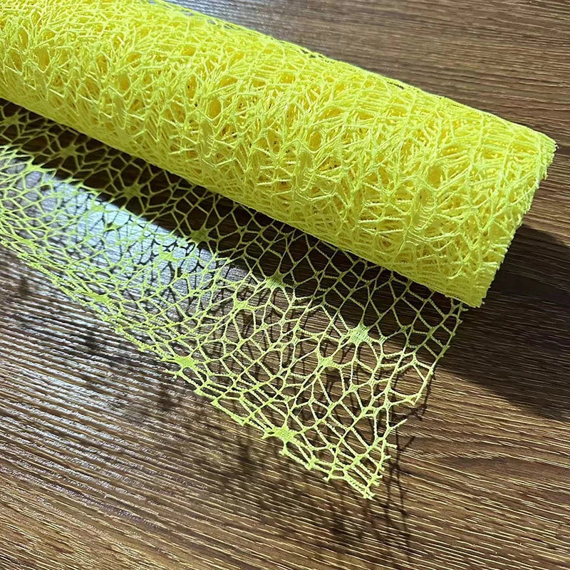 Floral Mesh Wrapping Paper Roll – Hollow Net Bouquet Wrap Bouquet Wrapping Paper Axl Yellow