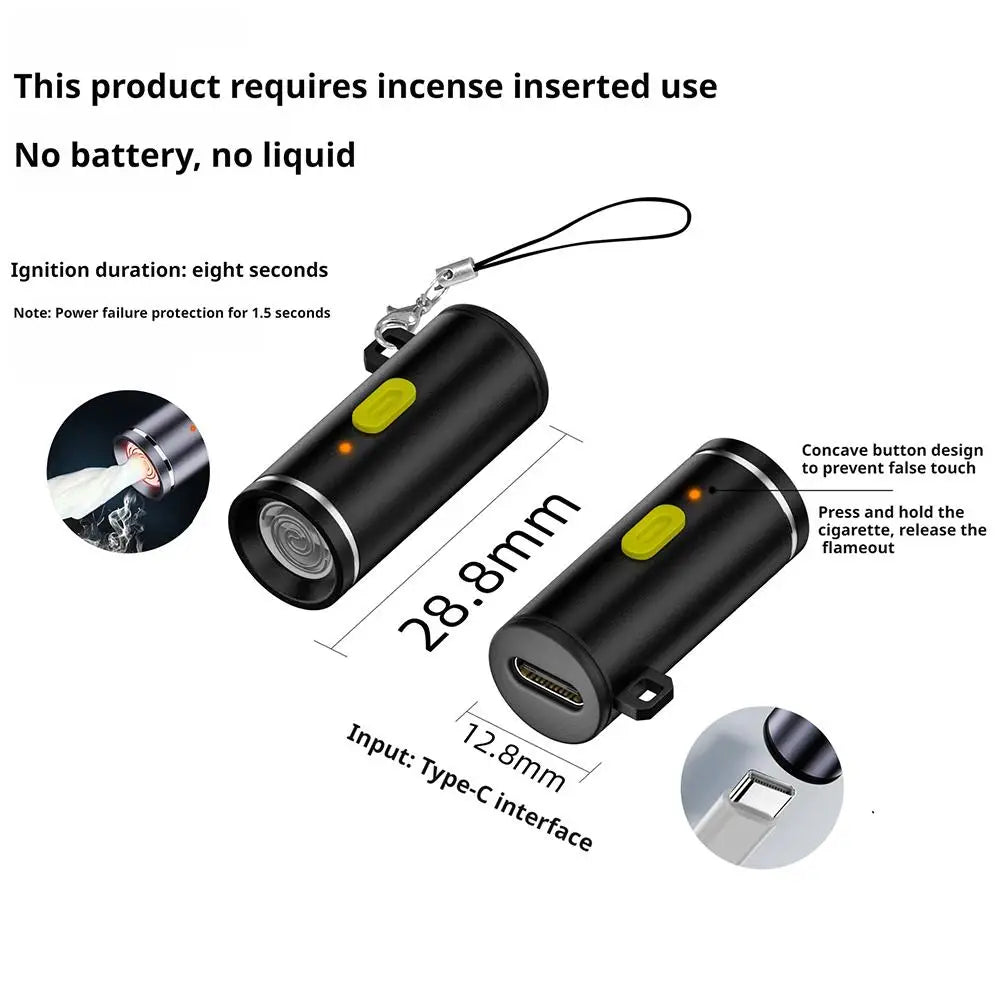 Type-C Mini Electric Lighter – Compact Flameless Windproof Flameless Electric Lighter Axl