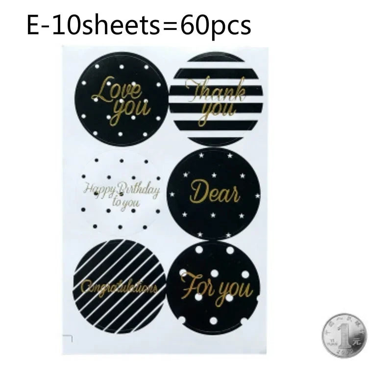 Gilding Blessing Words Seal Stickers – 10 Sheets Party Decor Decorative Seal Stickers Axl 10 sheets 1