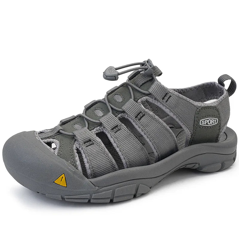 Men's Thick Sole Slip-On Beach Sandals – Lightweight Casual Men's Sandals Axl GRAY 38