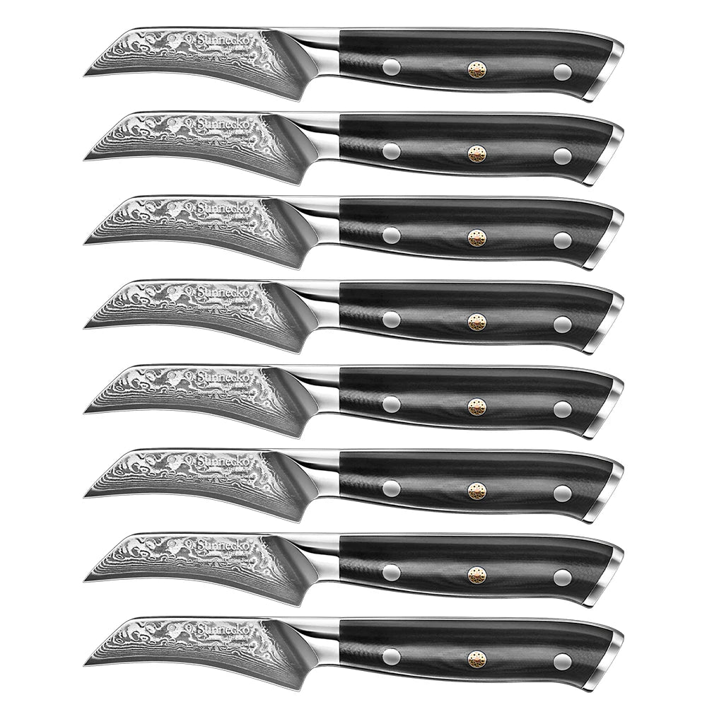 Sunnecko 3" Damascus Steel Paring Knife – VG10 HRC60+ Kitchen Knife Damascus Paring Knife Axl 8PCS Knives Set China Mainland