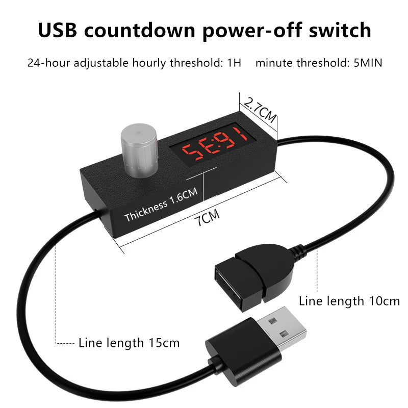 24H USB Countdown Timer Switch – Auto Shutdown for Home USB Timer Switch Axl
