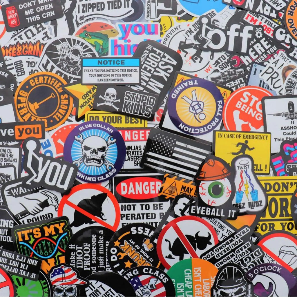 150-Piece Funny Hard Hat Stickers Pack – Blue Collar Edition Sticker Pack Axl