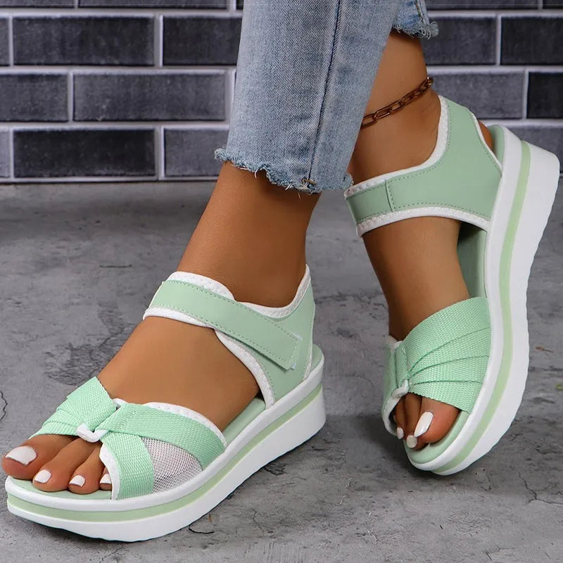 HAJINK Women's Peep Toe Wedge Sandals – Summer Low Platform Wedge Sandals Axl