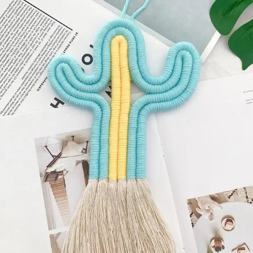 Cactus Macrame Wall Hanging – Boho Cotton Rope Home Decor Macrame Wall Hanging Axl