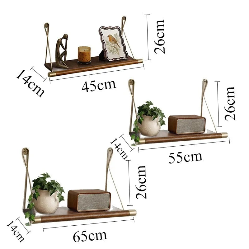 Retro Floating Wall Rack – Solid Wood Shelf & Home Organizer Floating Wall Shelf Axl