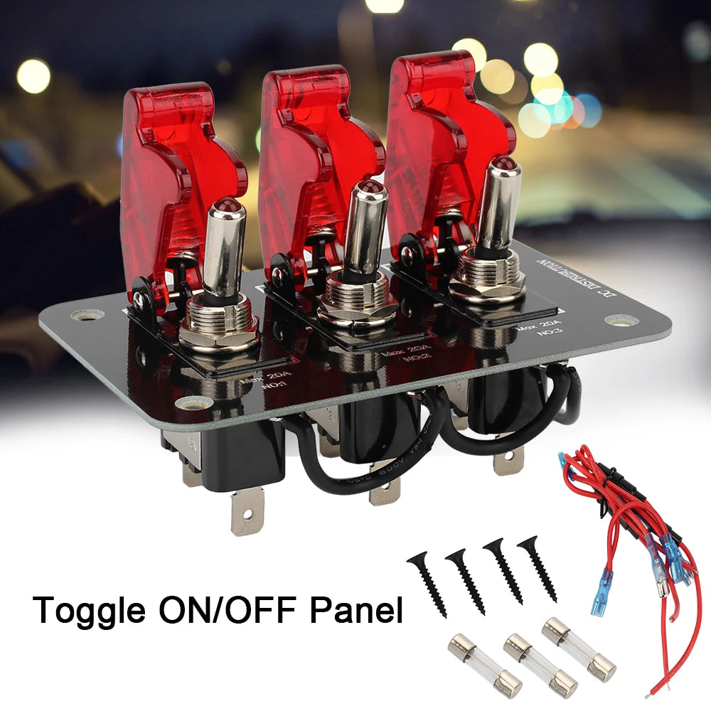 12V–24V Toggle Switch Panel 20A | Car Truck Caravan Waterproof Toggle Switch Panel Axl