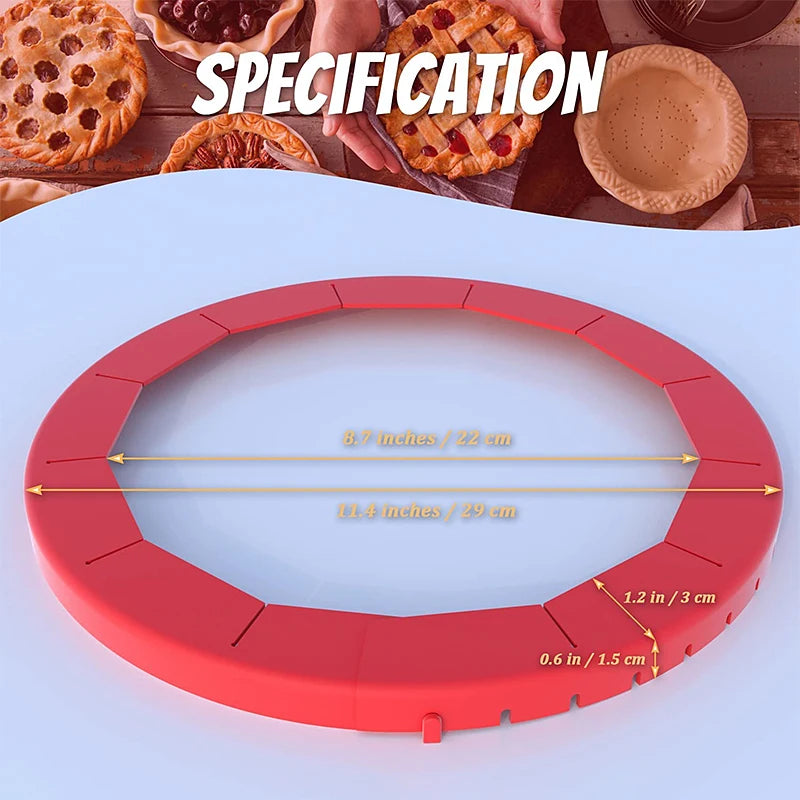 Adjustable Silicone Pie Crust Shield – Reusable Protector Pie Crust Shield Axl