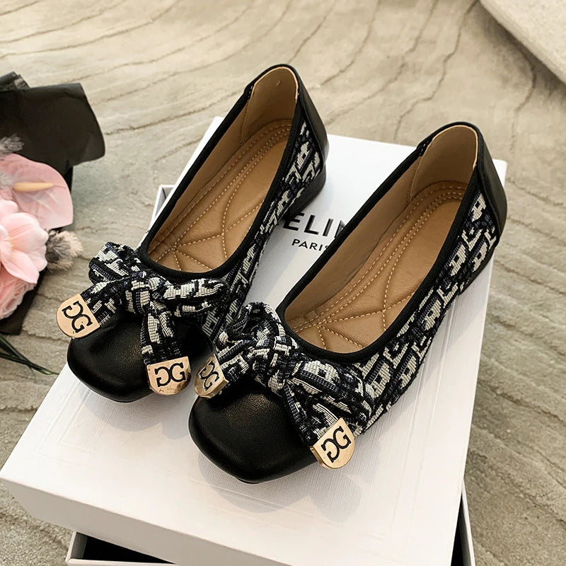UXST Women's Mary Jane Flats – Butterfly-Knot Casual Pumps Mary Jane Flats Axl black 36