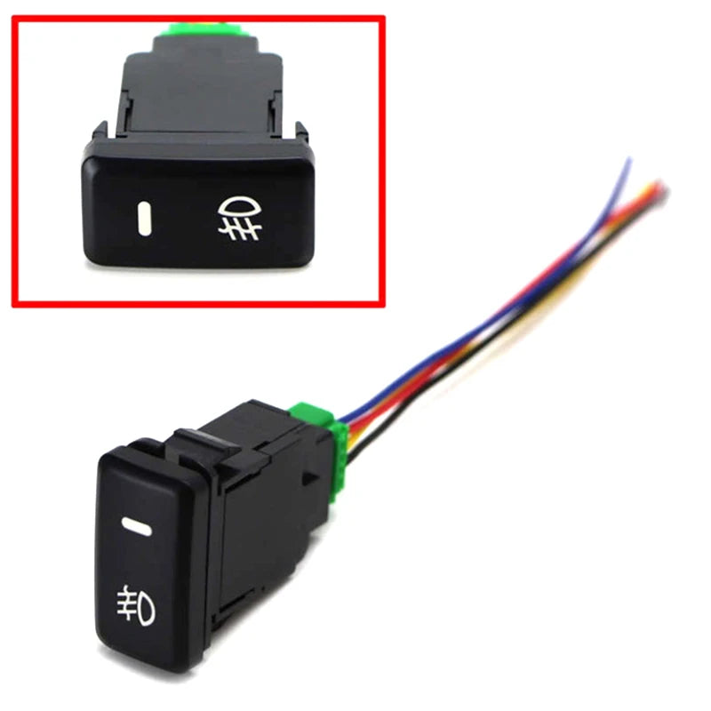 5-Pin LED Fog Light Push Button Switch with Wire for Honda Fog Light Switch Axl