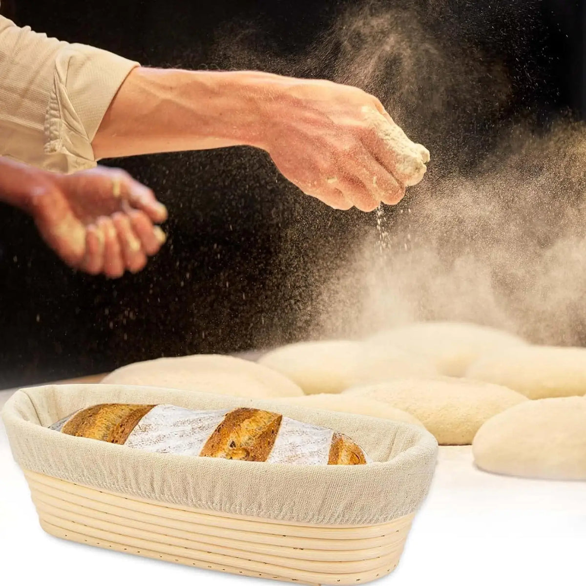 Rattan Bread Proofing Basket with Liner | Home & Pro Bakers Bread Proofing Basket Axl