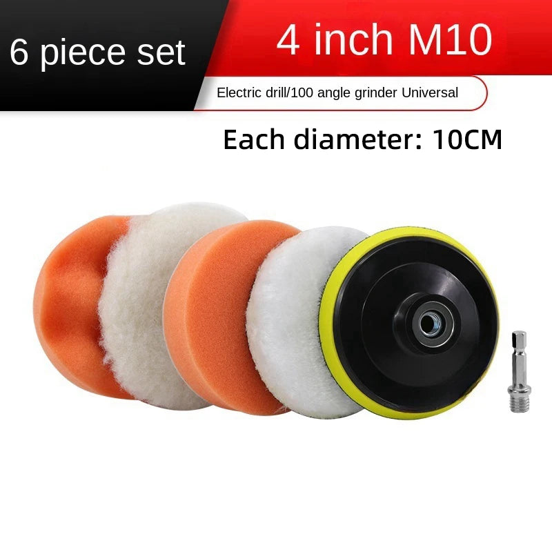 6-Piece Car Polishing Sponge Pad Set – Drill Waxing Kit Car Polishing Pad Set Axl 4-inch 6 Piece Set