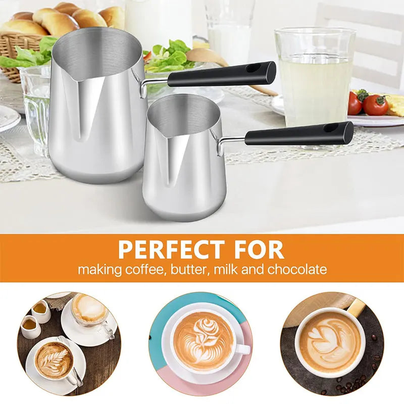 Turkish Coffee Pot – Stainless Steel Milk & Butter Warmer Coffee Pot Warmer Axl