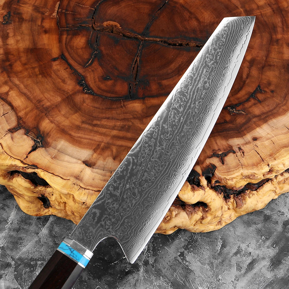 Damascus Kiritsuke Chef Knife 8-Inch | VG10 Steel Core Damascus Chef Knife Axl