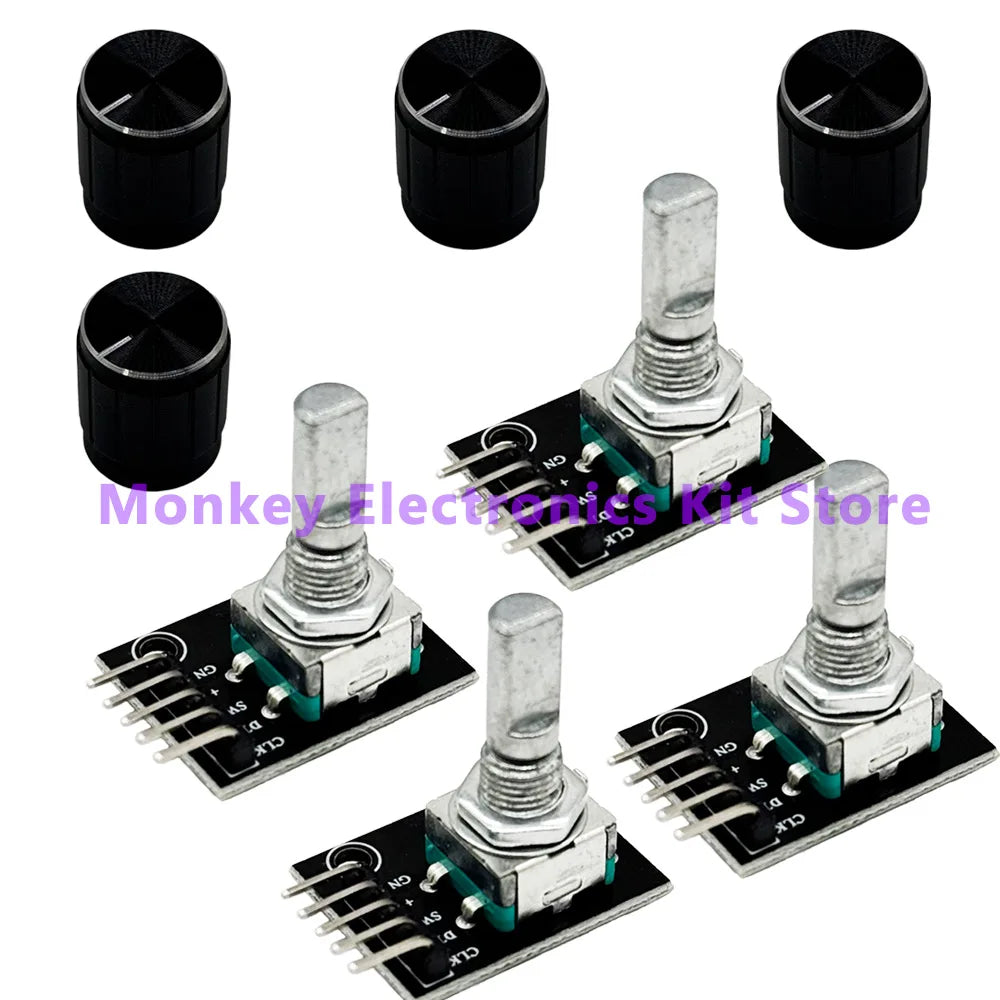 KY-040 Rotary Encoder Module with Knob Cap 5V – 1 to 8 PCS Rotary Encoder Module Axl 4 PCS