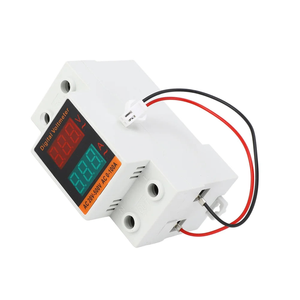 DIN Rail AC Ammeter & Voltmeter – Digital LED 20-500V 0-100A AC Panel Meter Axl China Mainland