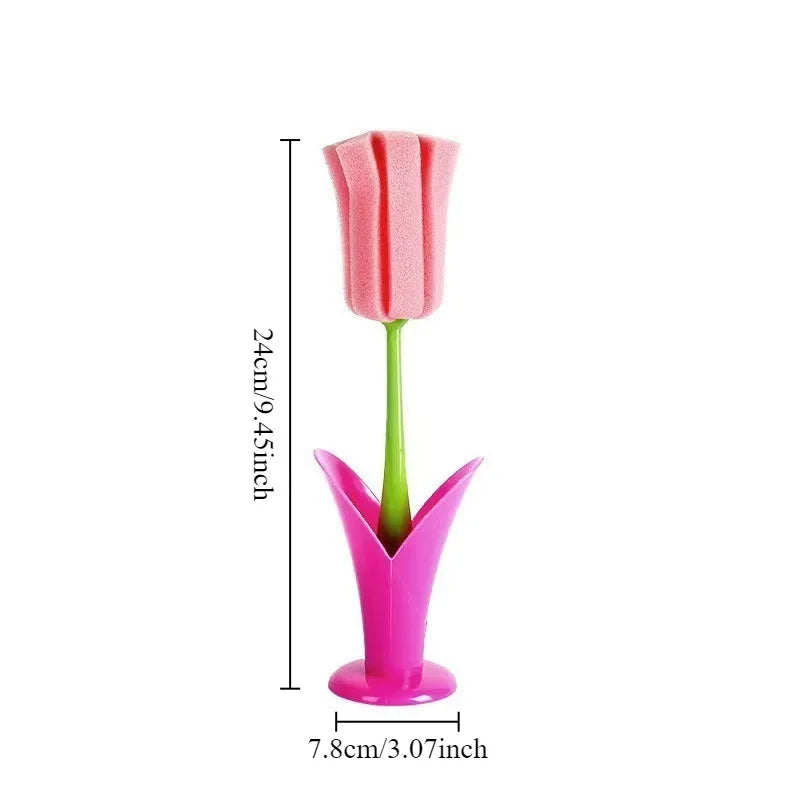 Tulip Long Handle Mug Cleaning Brush – Replaceable Sponge Head Mug Cleaning Brush Axl