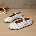 UXST Crystal Rhinestone Mary Jane Flats – Rivet Leather Shoes Mary Jane Flats Axl WHITE 42