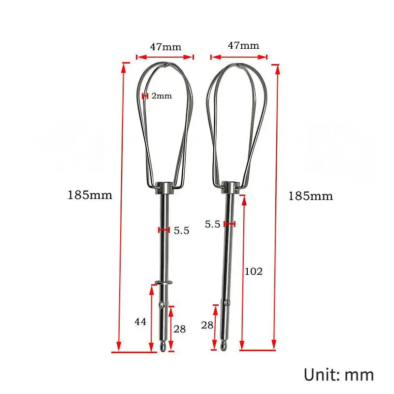 Stainless Steel Whisk Attachments Set of 2 | Hand Mixer Heads Mixer Whisk Attachment Axl Set