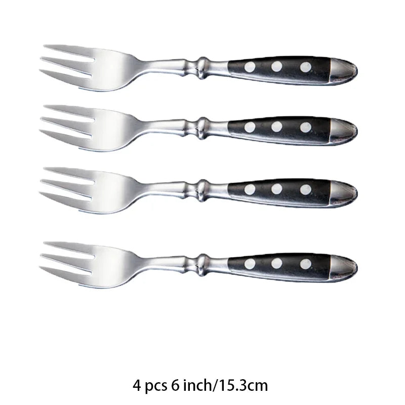 Western Stainless Steel Cutlery Set – Knives, Forks & Spoons Flatware Cutlery Set Axl 4 Pc tea fork