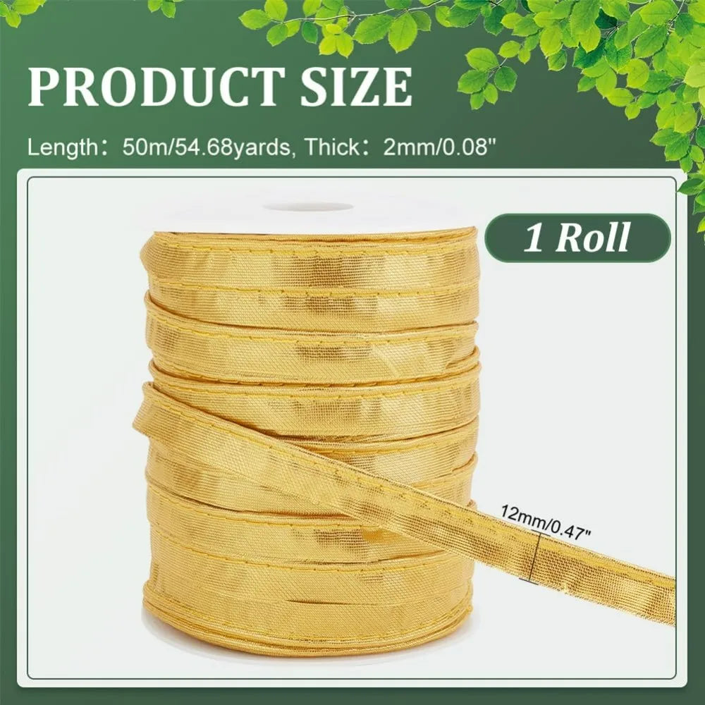 Gold Piping Bias Tape 54 Yards – 12mm Polyester Upholstery Trim Sewing Piping Trim Axl