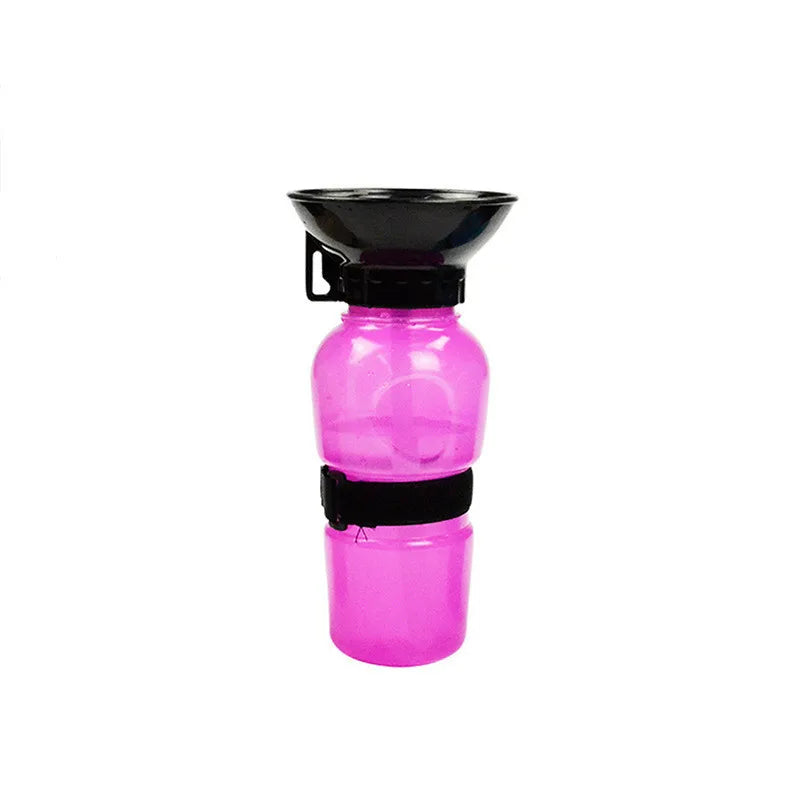 500ml Portable Pet Water Bottle & Travel Bowl for Dogs & Cats Pet Travel Water Bottle Axl Pink