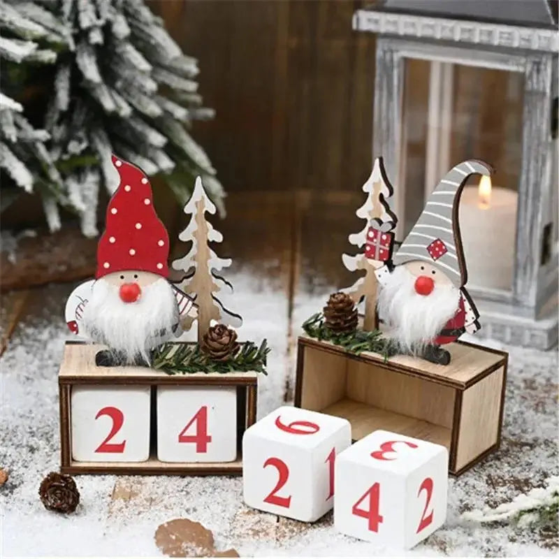Wooden Santa Christmas Advent Calendar Home Decoration Christmas Decoration Axl