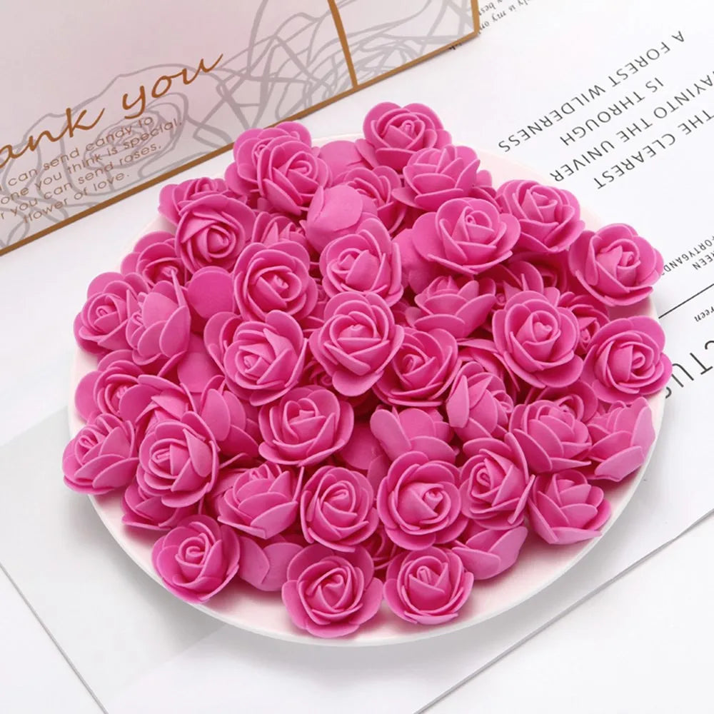 PE Foam Artificial Rose Flower Heads | Wedding & Party Decor Artificial Flower Heads Axl rose red 50pcs