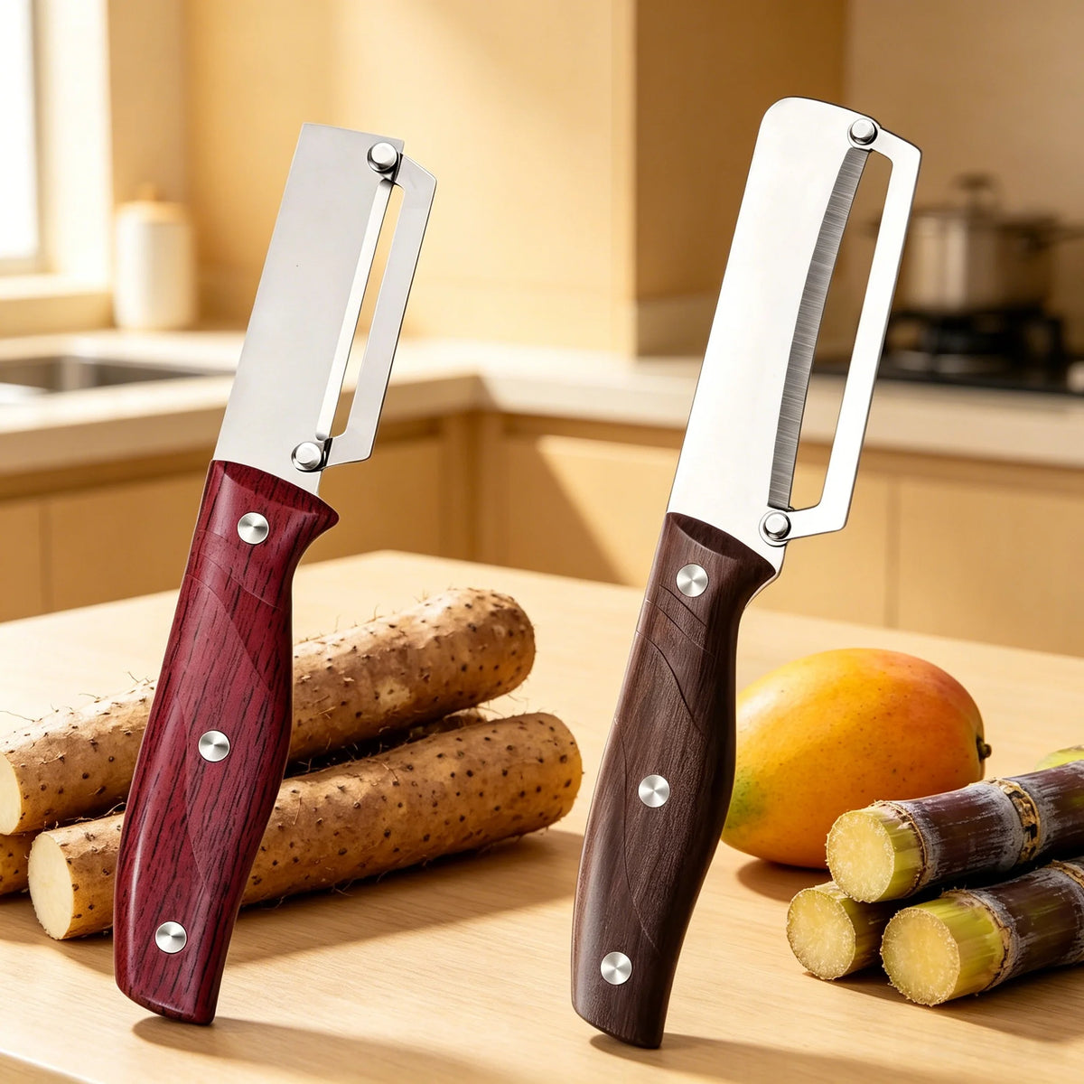 Sugarcane Peeler & Multi-Use Stainless Steel Scraper Knife Kitchen Peeler Knife Axl