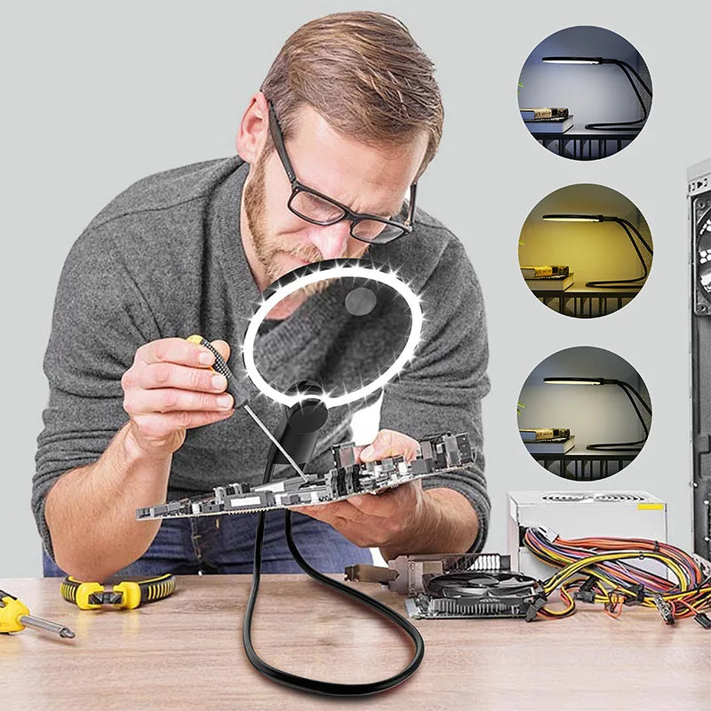 Hands-Free Neck Magnifying Glass 130mm | Cold & Warm LED Light Neck Magnifier Axl 130mm