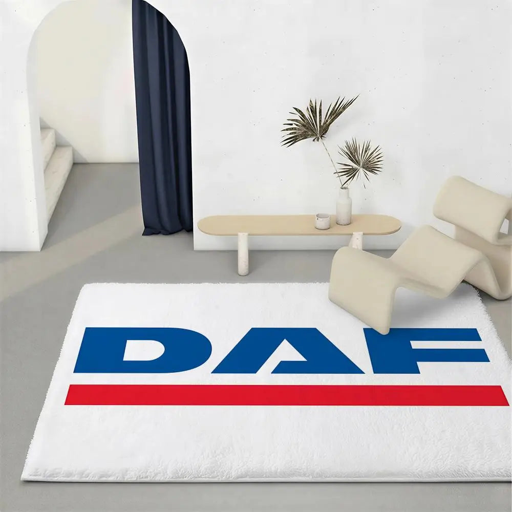 DAF Truck Flannel Floor Mat – Non-Slip Soft Indoor Rug Indoor Floor Mat Axl White3 120x160cm