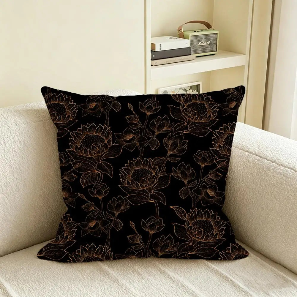 Natural Linen Cushion Cover – Printed Pillowcase for Sofa & Bed Linen Cushion Cover Axl White7 60X60cm