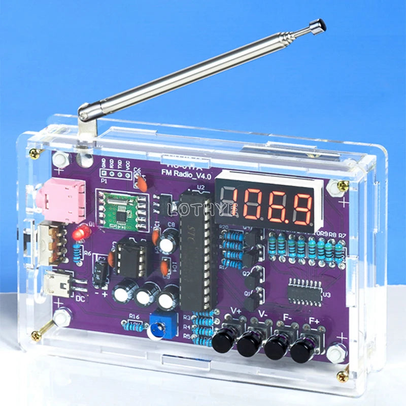 FM Radio DIY Assembly Kit RDA5807S Circuit Board 87-108MHz DIY Electronics Kit Axl