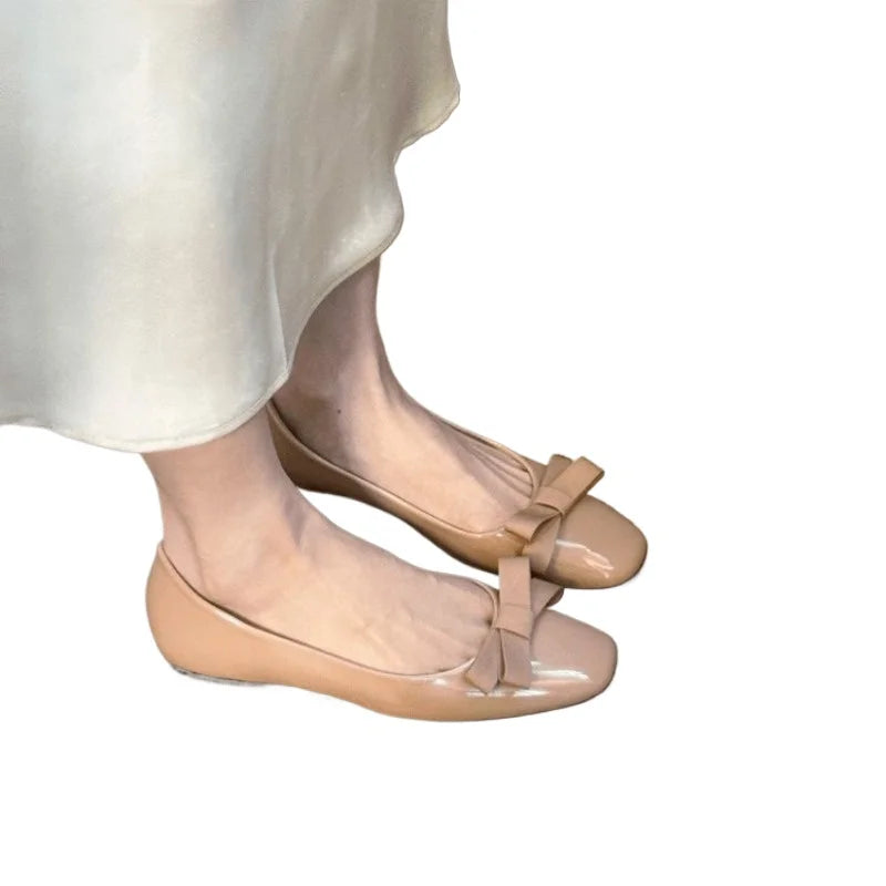 Women's Bow Flat Shoes – Elegant Korean Slip-On Flats Women's Flat Shoes Axl