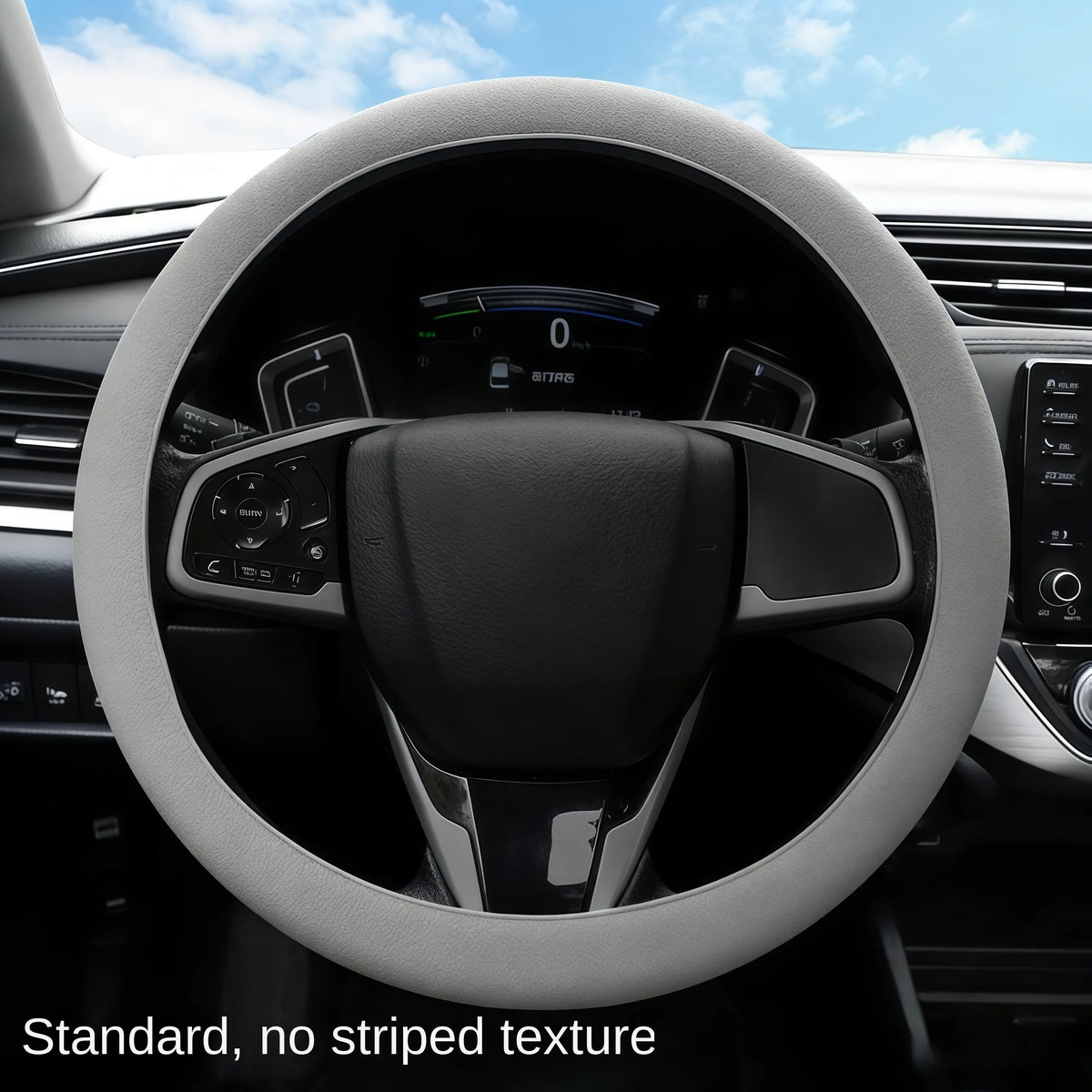 Non-Slip Silicone Steering Wheel Cover – 38cm Universal Fit Steering Wheel Cover Axl Regular Grey