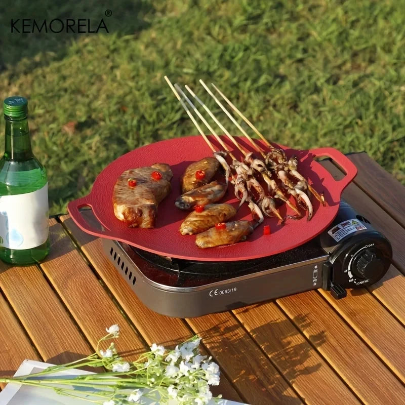 KEMORELA Non-Stick Korean BBQ Grill Pan | Induction & Camping BBQ Grill Pan Axl