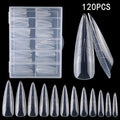 120 Pcs Crystal Nail Extension Mold Tips with Scale | Paper-Free Nail Extension Molds Axl 120pcs box