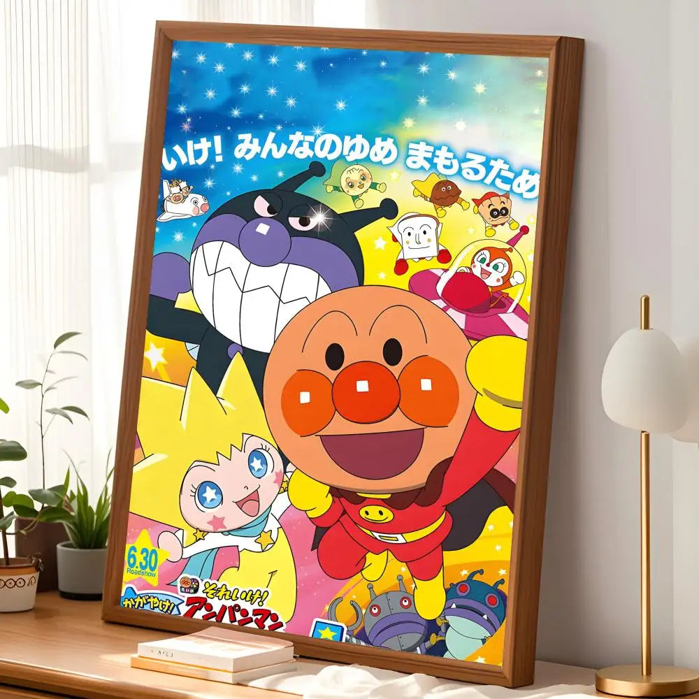 Anpanman Self-Stick HD PVC Wall Poster – Waterproof Home Decor Wall Art Poster Axl