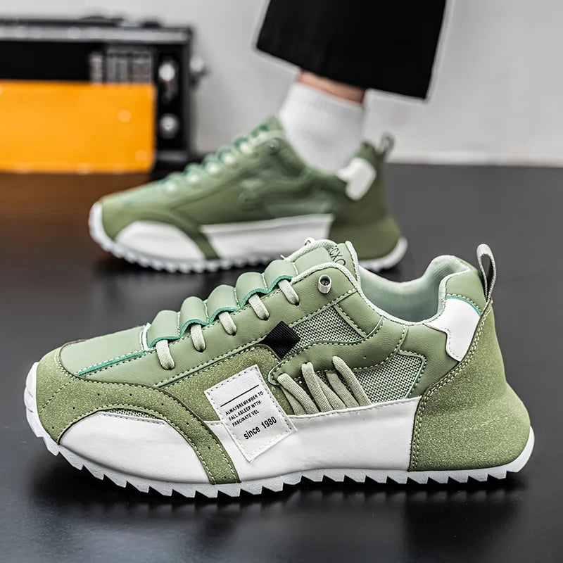 Lorilury Men's Platform Sneakers Lace-Up Sport Shoes Plus Size Men's Platform Sneakers Axl