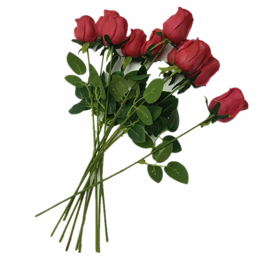 43CM Real Touch Artificial Rose Stem | Red Pink Black Orange Artificial Flower Stem Axl