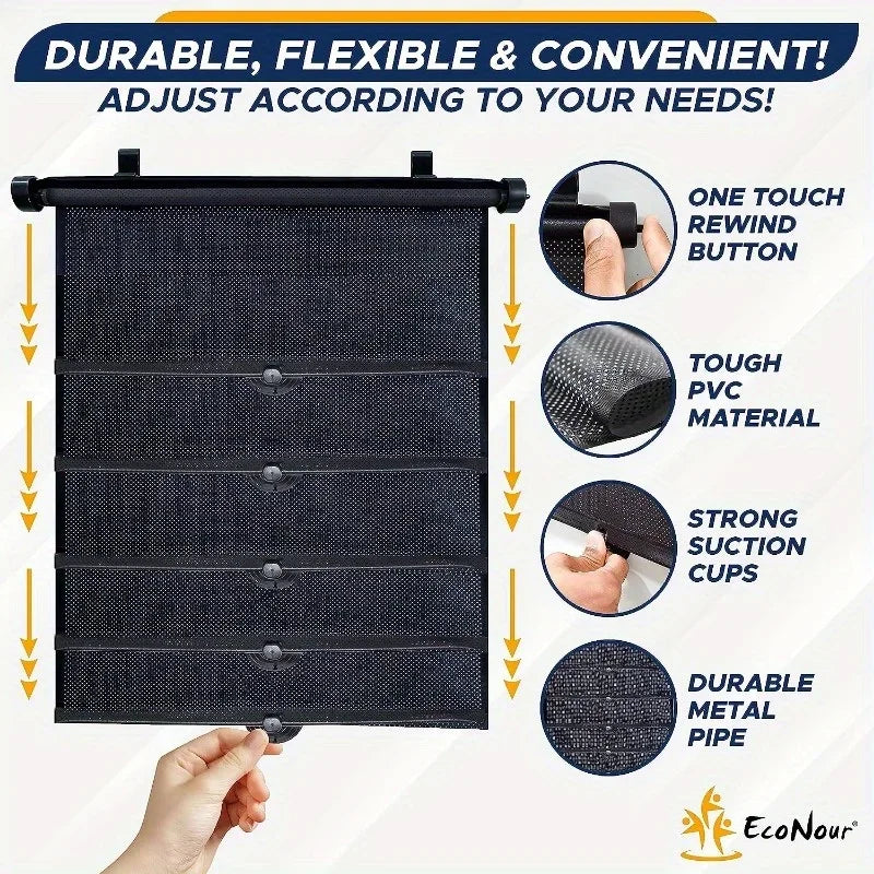 Retractable Car Sunshade – UV-Blocking Window Shade Car Window Sunshade Axl