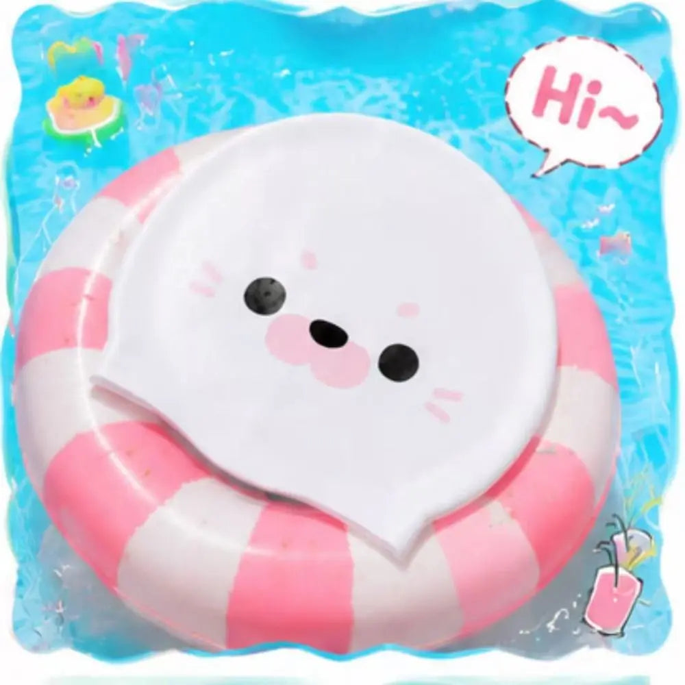 Funny Animal Print Silicone Swim Cap – Waterproof Ear Protection Silicone Swim Cap Axl