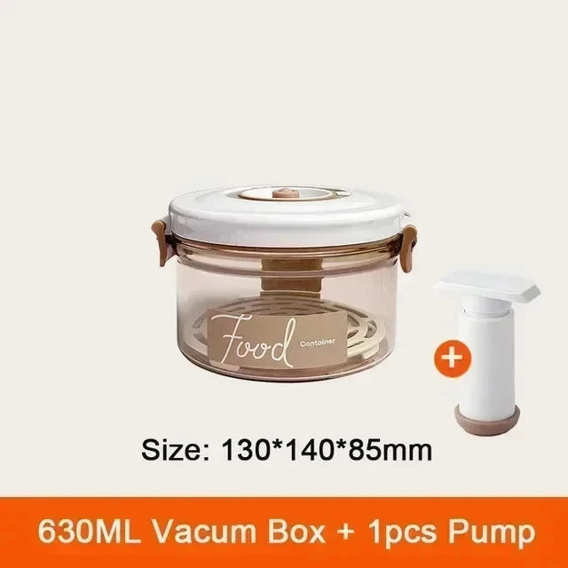 KEMORELA Vacuum Food Storage Container with Pump – Large Vacuum Storage Container Axl 630ML with Hand Pump
